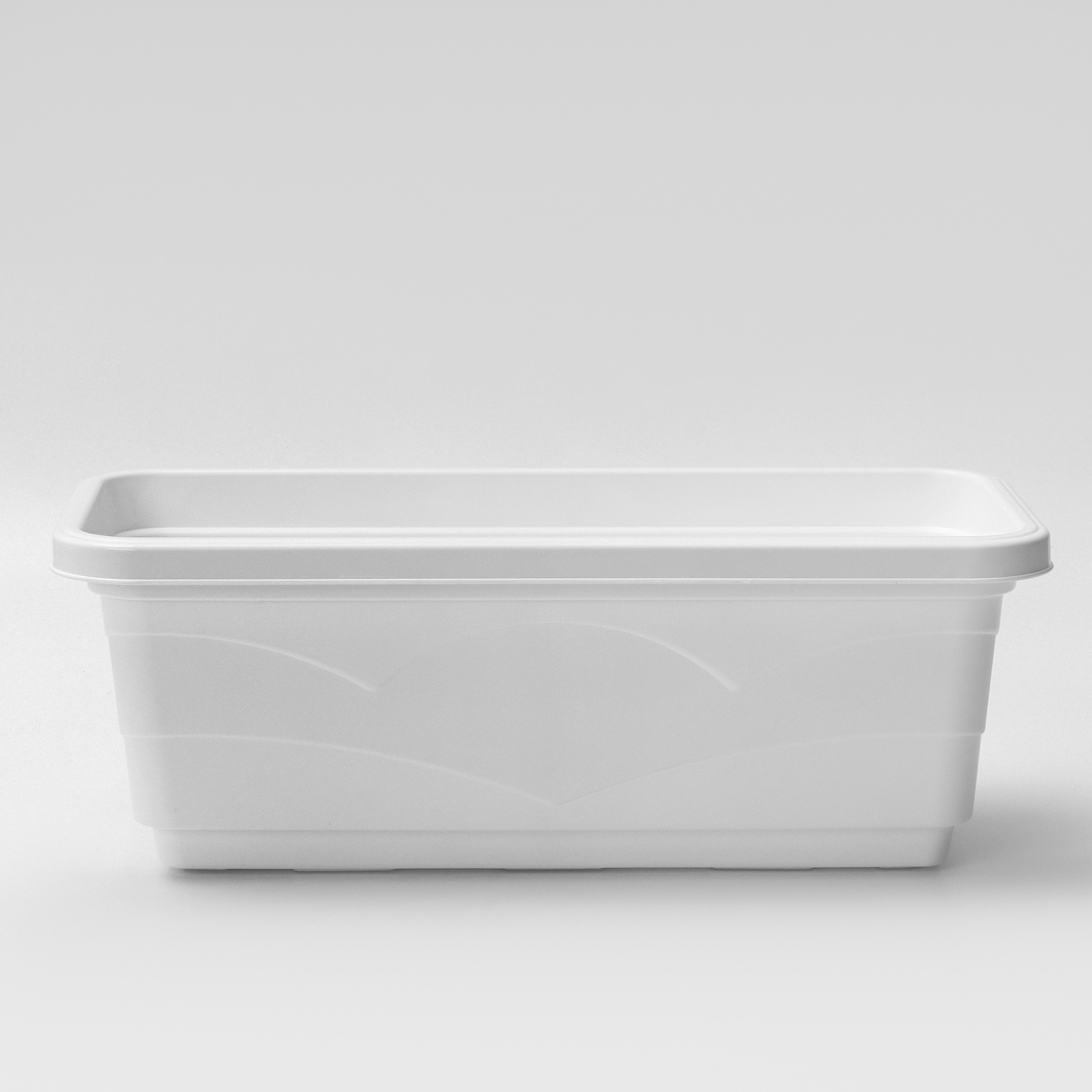 Кашпо "КВАДРО" L40, h15, 6л, цвет:белый.