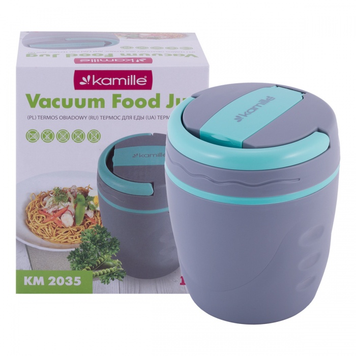 Термос пищевой Kamille КМ 2035 пластиковый емкостью 1000 мл.