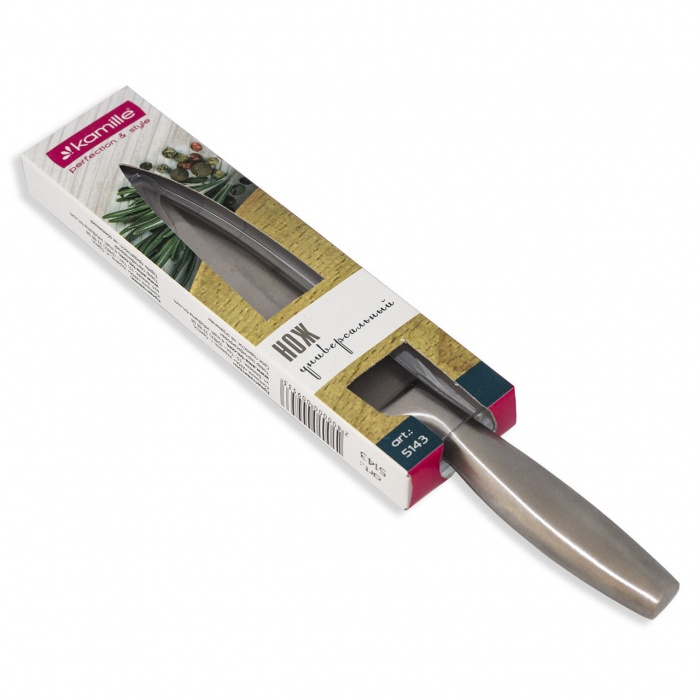 Нож кухонный универсальный Kamille КМ-5143 (лезвие 12,5 см; рукоятка 11 см) из нержавеющей стали