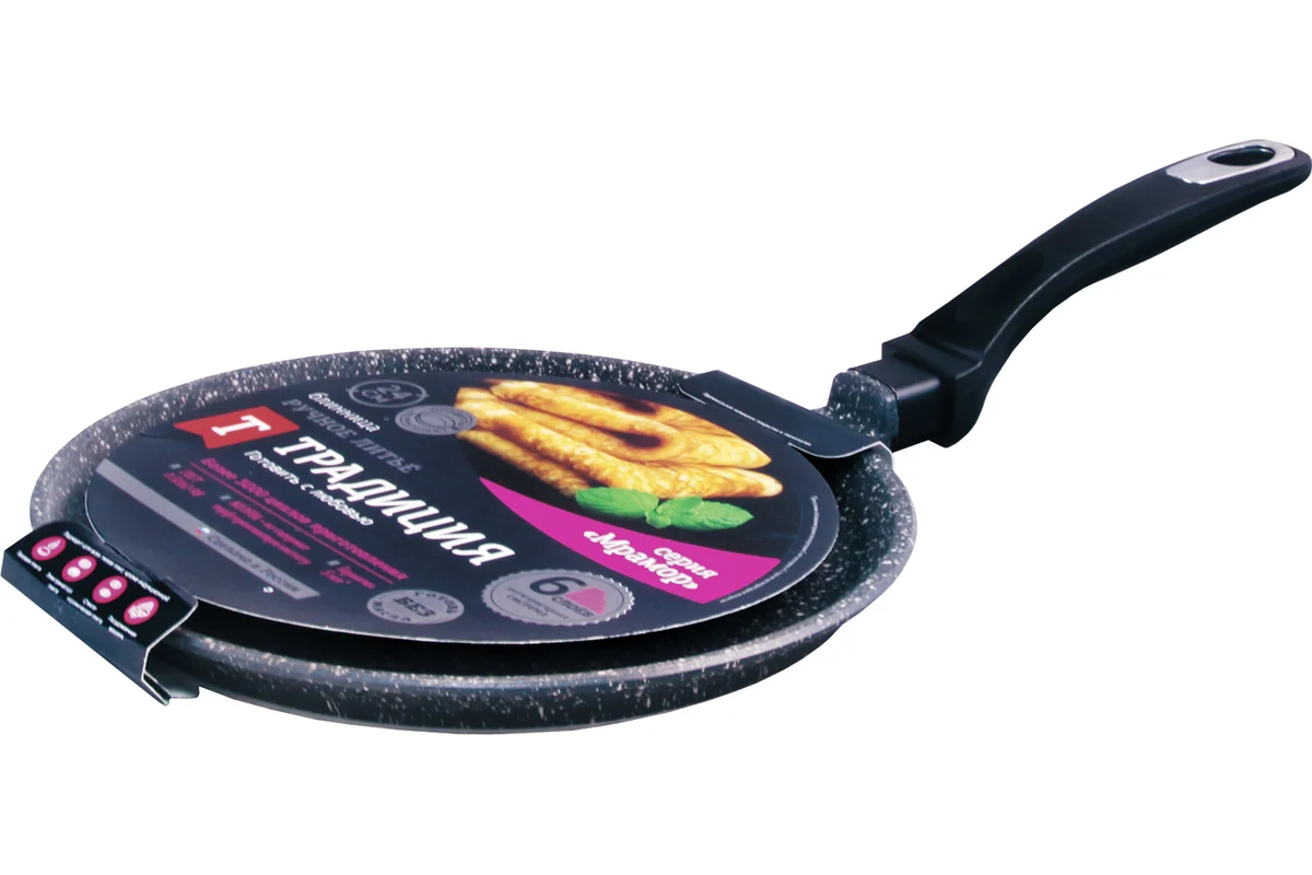 Блинница а/пр литая 24см Мрамор ТМ Традиция