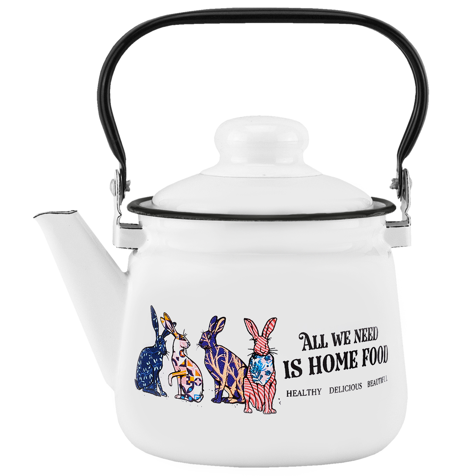 Чайник эмал 1,5л без свистка Зайцы TM Appetite