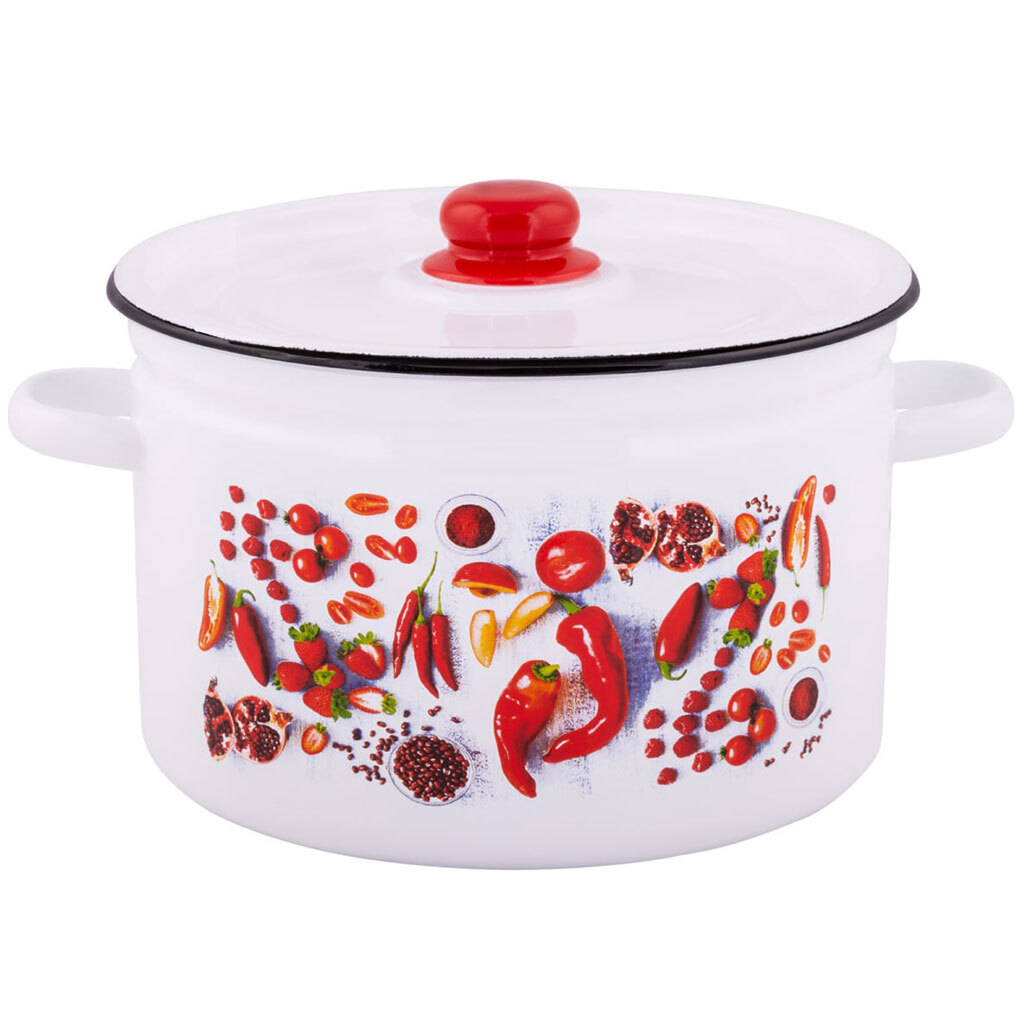 Кастрюля эмал цил Паприка 2,9л TM Appetite 1с16с/1