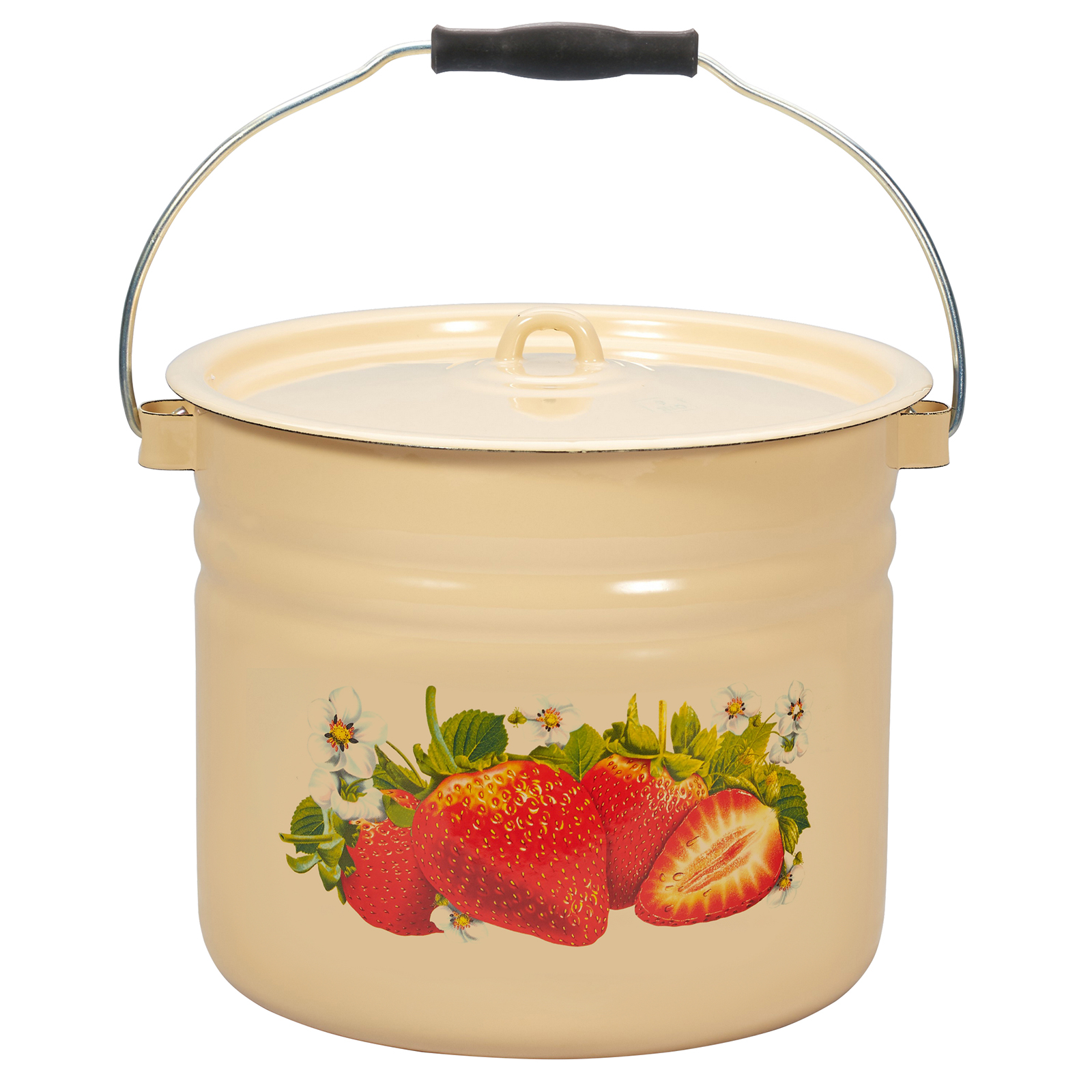 Ведро эмал 9л с крышкой с рисунком