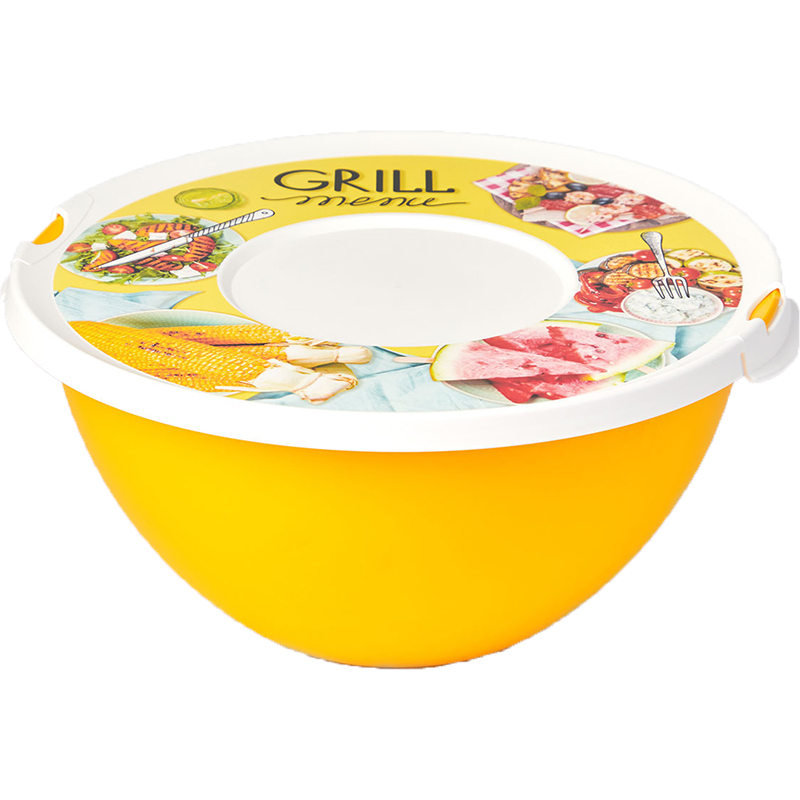 Миска с крышкой с декором 2 л