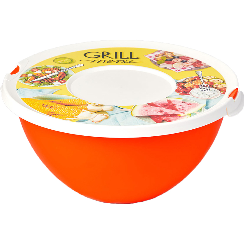 Миска с крышкой с декором 4 л