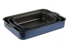 Набор противней "Лазаьера" (19х25 см. 23х30 см. 27х35 см) без крышки,а/п покрытне Сатин ТМ Калитва