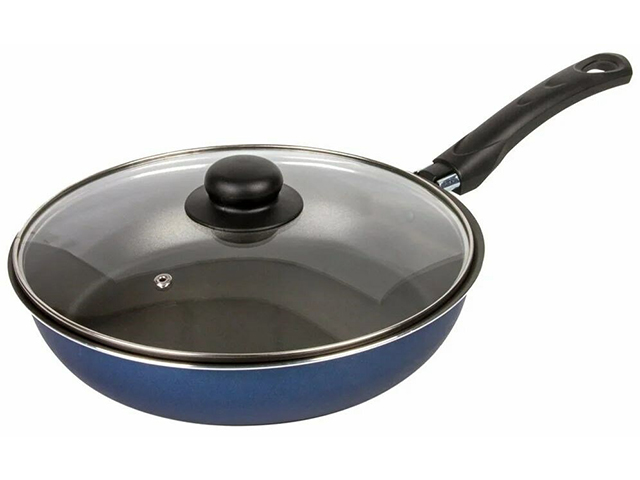 Сковорода а/пр 24см стеклянная крышка Сатин ТМ Калитва