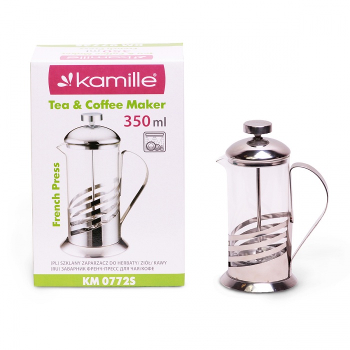 Френч-пресс 350 мл. (стекло, нержавеющая сталь) Kamille KM-0772S