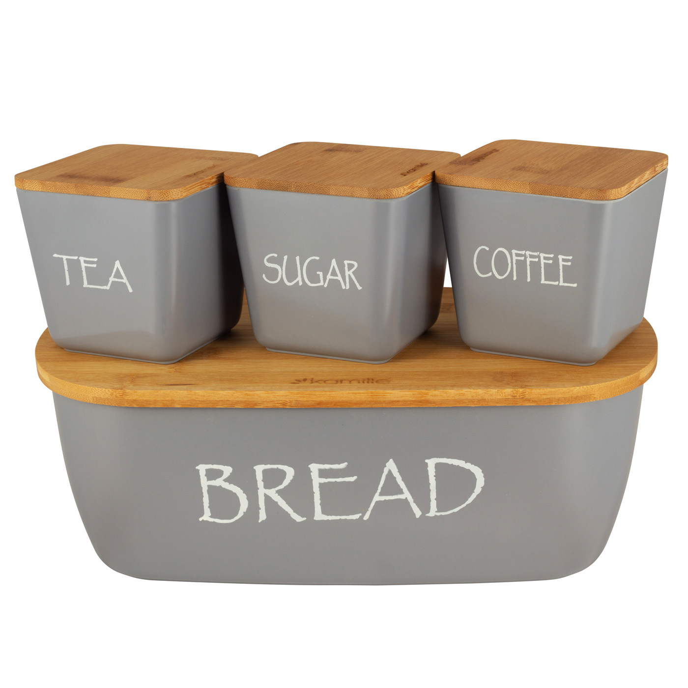 Хлебница с 3 емкостями Kamille KM-1133 из бамбука