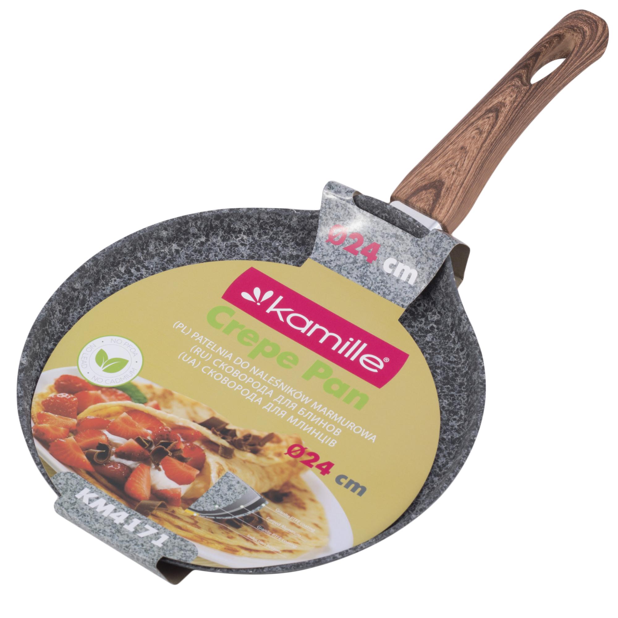 Сковорода блинная 24 см. из алюминия Kamille КМ-4171 с гранитным покрытием