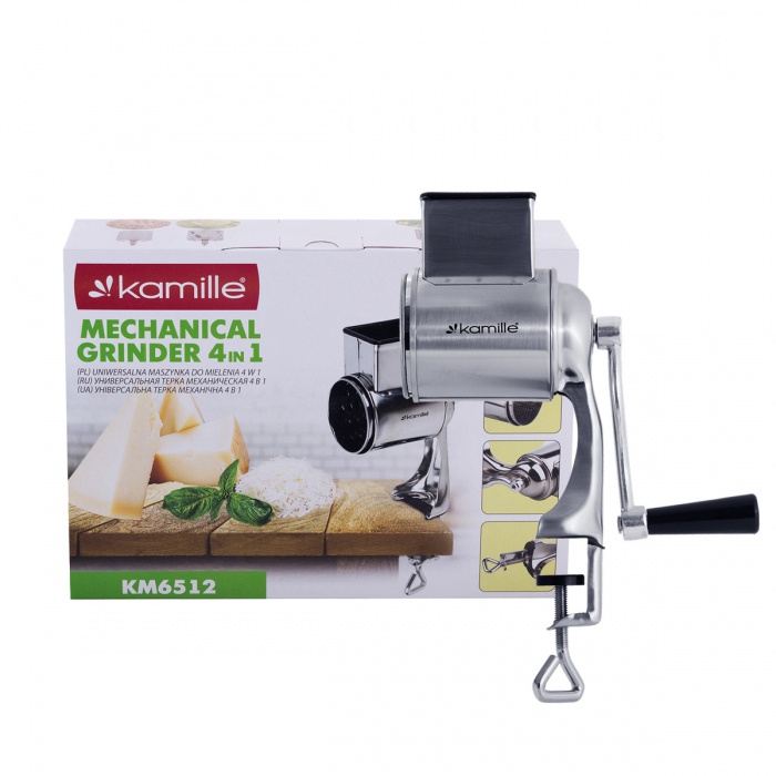 Тёрка универсальная механическая 4 в 1 Kamille KM-6512 из нержавеющей стали