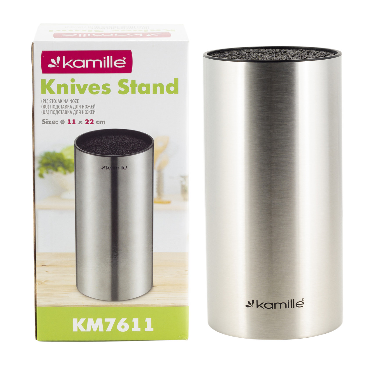 Подставка для ножей Kamille KM-7612 из нержавеющей стали