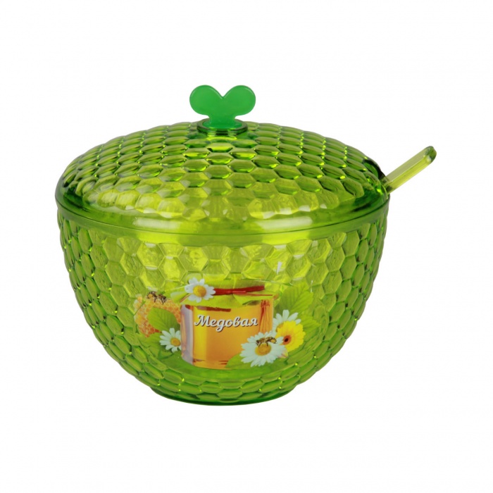 Ёмкость "Мозаика люкс" (медовая) 0,65л с ложкой М5096