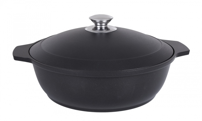 Кастрюля-жаровня а/пр литая 4,0л алюм/кр ТМ KUKMARA.ж40а