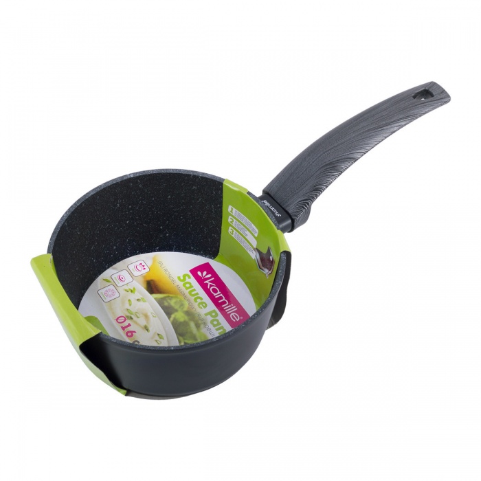 Ковш 16 см. с антипригарным покрытием Black marble из алюминия Kamille KM 4125