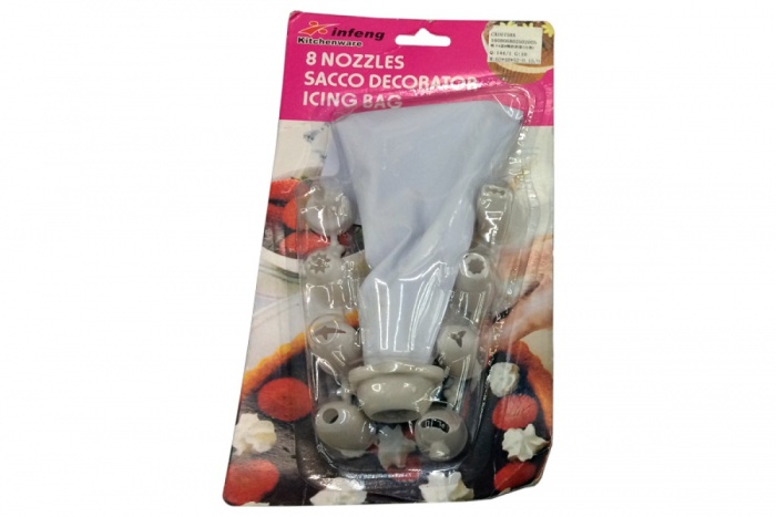 Кондитерский мешок с 8 насадками пластик.