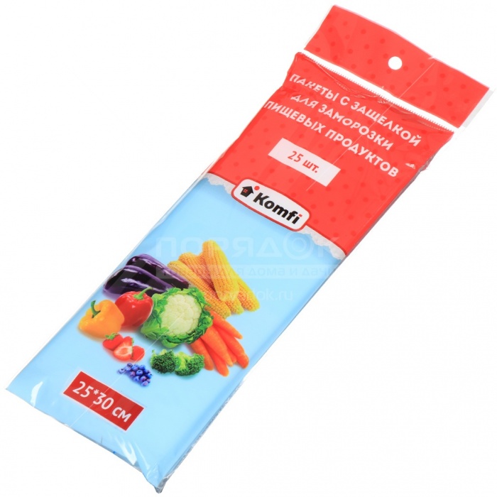 Пакет для заморозки с защелкой 25см*30см Komfi по25шт в п/п
