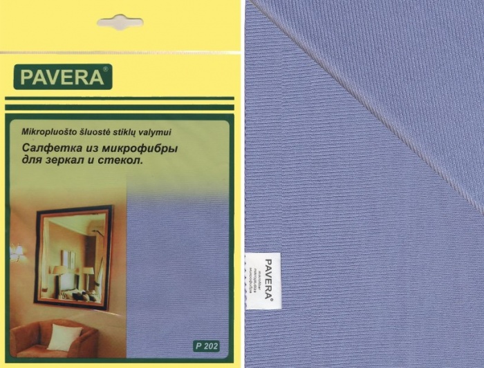 Салфетка из микрофибры для зеркал и стёкол арт.P202 (размер 30х40см)