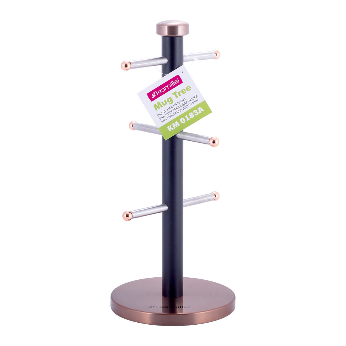 Стойка для чашек Kamille KM-0183A из нержавеющей стали (медная) Ø15х34.5 см.