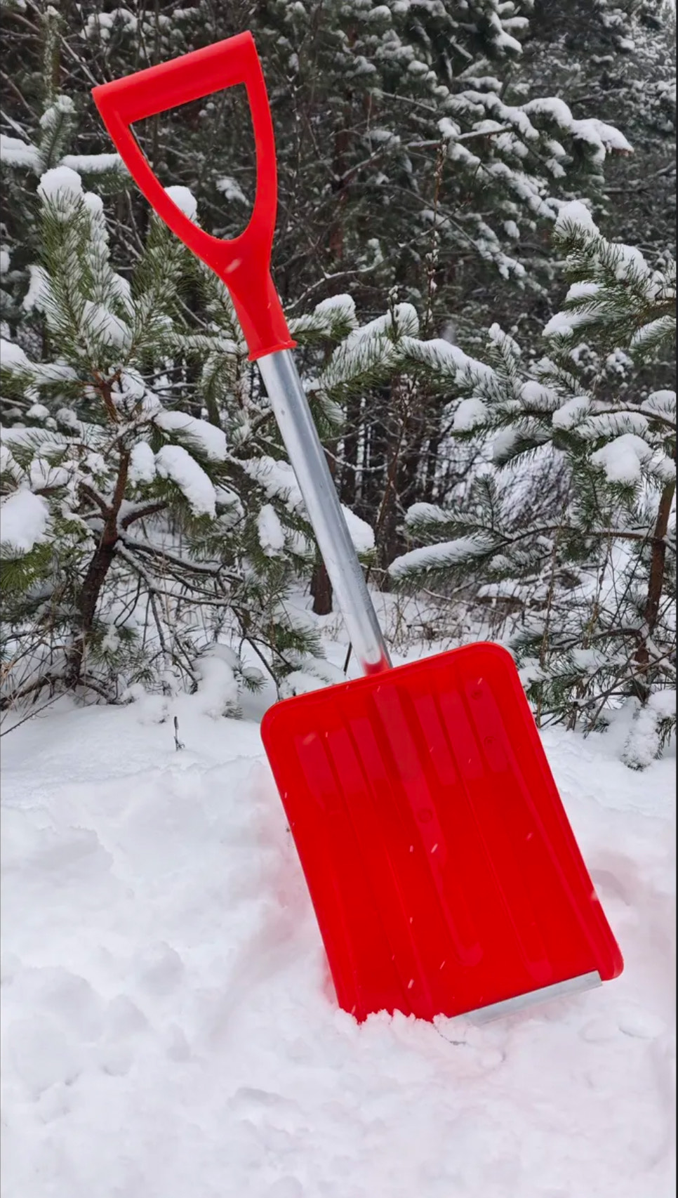 Лопата для снега авт.(345х260х65)с након.с красный.60см.