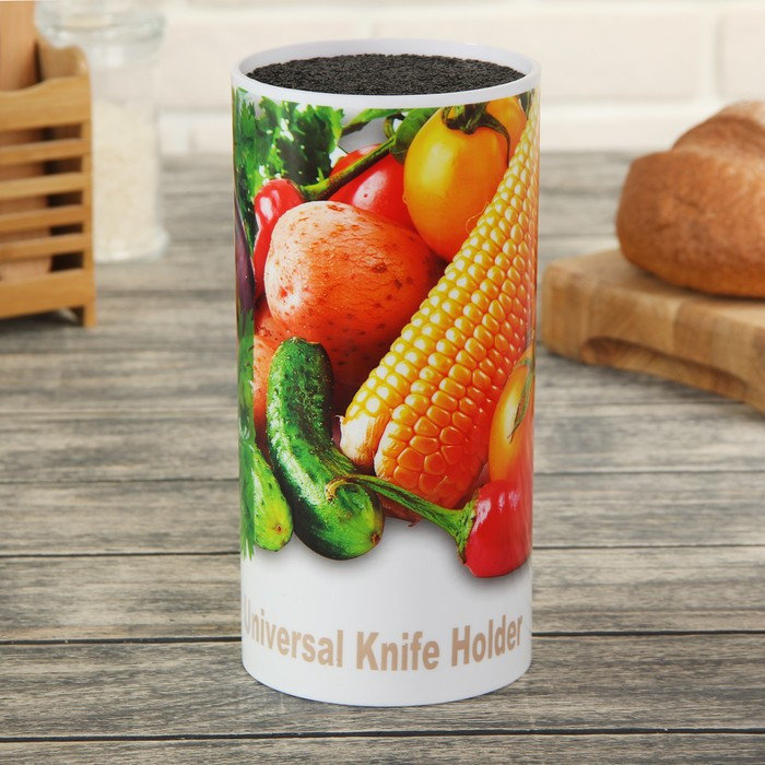 Подставка для ножей «Овощи», 22 см, с наполнителем