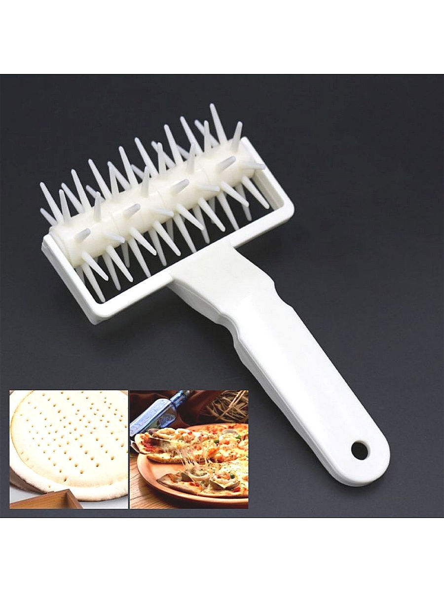 Валик для накатки теста «Дырки», 21×12.5×6.5 см, белый