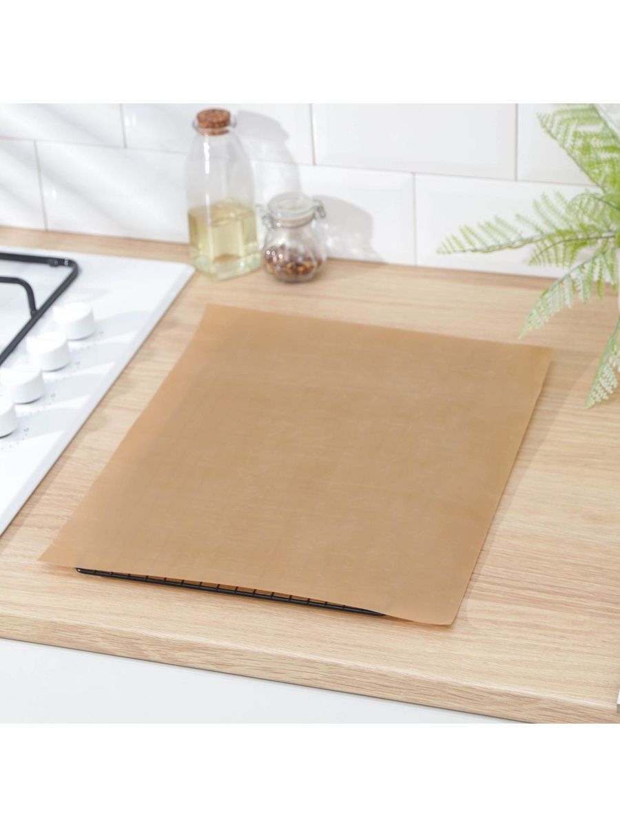 Коврик тефлоновый лист для выпечки, 30х40см,(беживый).