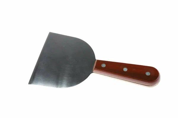 Шпатель-скребок кулинарный из нерж. стали 19см, с деревянной ручкой.