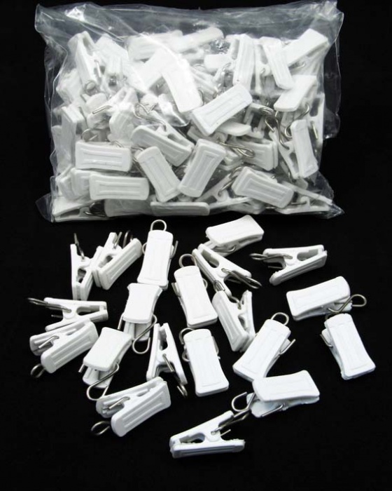 Зажим для штор 100шт прищепка с железн. крюч