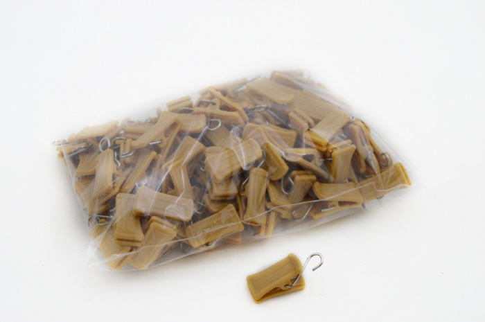 Зажимы для штор (бежевые 100шт) с стальным крючком