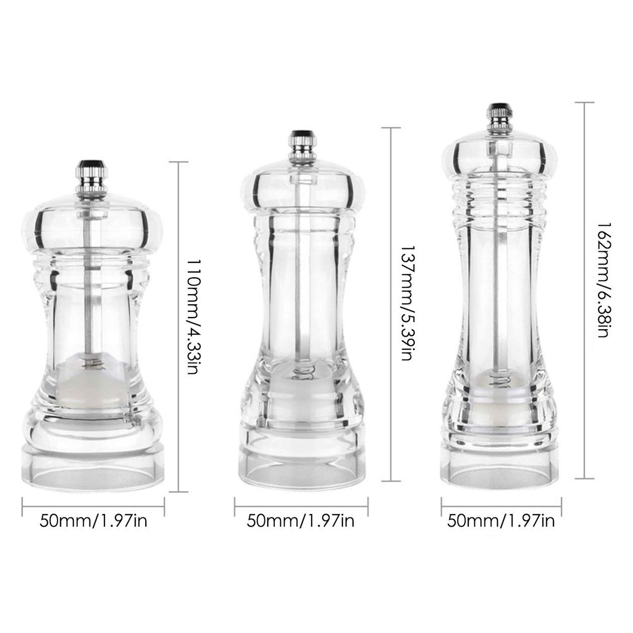 Мельница для специй, высота 20см (прозрачный) №8