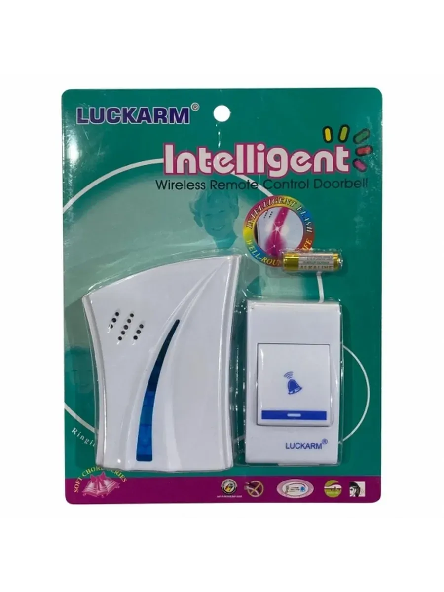 Беспроводной звонок дверной на батарейках на дверь, 100м, "Intelligent".