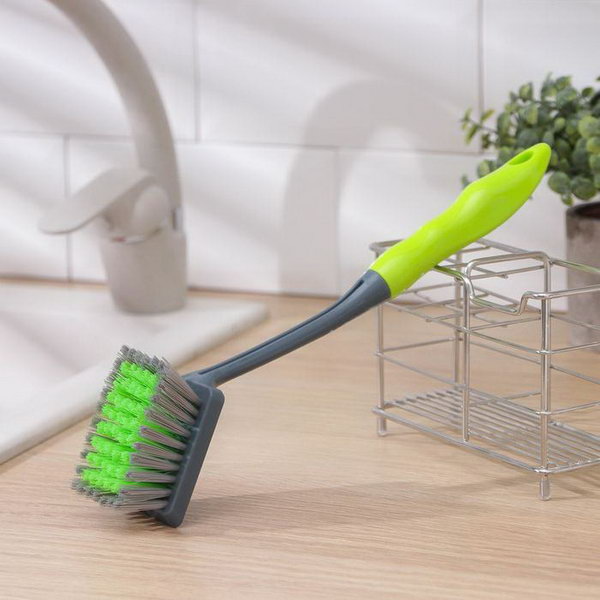 Щётка для посуды квадратный 5.5x7.5x28.5см цвет МИКС
