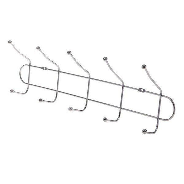 Вешалка настенная металлическая на 5 крючков, длина 40 см.