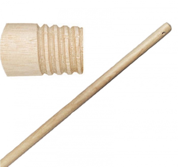 Палка деревянная 120см с резьбовым наконечником.