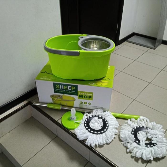 Швабра с отжимом и ведром "Sheep Spin Mop"