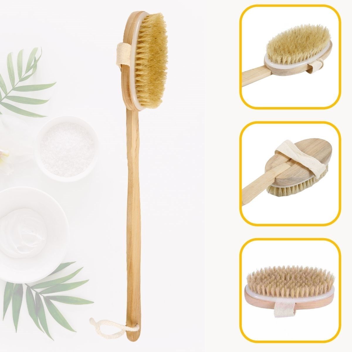 Щетка для тела массажная деревянная