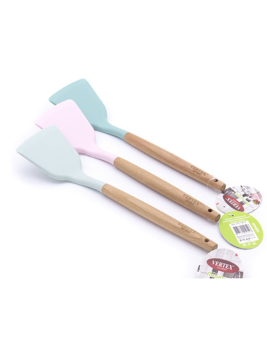 Лопата силиконовая с деревянной ручкой Vertex-Eco *1816-VS