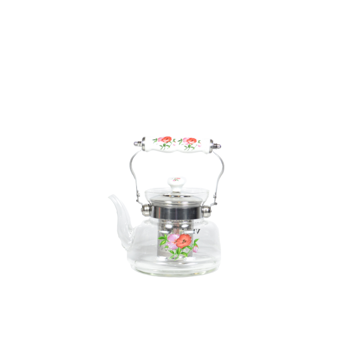 Чайник стеклянный заварочный термостойкий с керам. ручкой *Vertex-Cameroon* 1000 мл 8000- VS