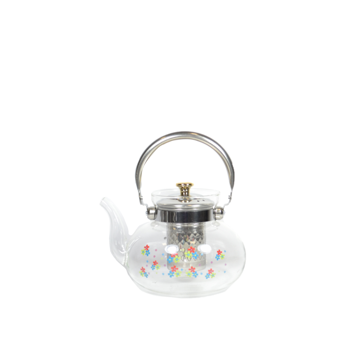 Чайник стеклянный заварочный термостойкий с металл. ручкой *Vertex-Shri-Lanka* 1000 мл 8006- VS