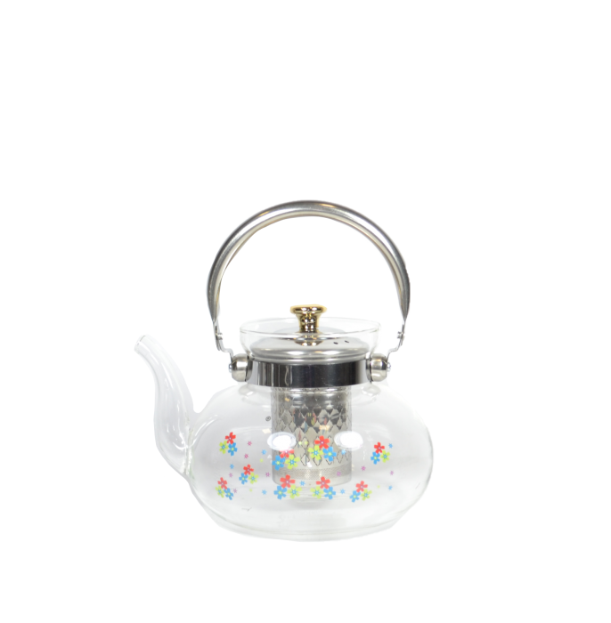 Чайник стеклянный заварочный термостойкий с металл. ручкой *Vertex-Shri-Lanka* 1200 мл 8007- VS