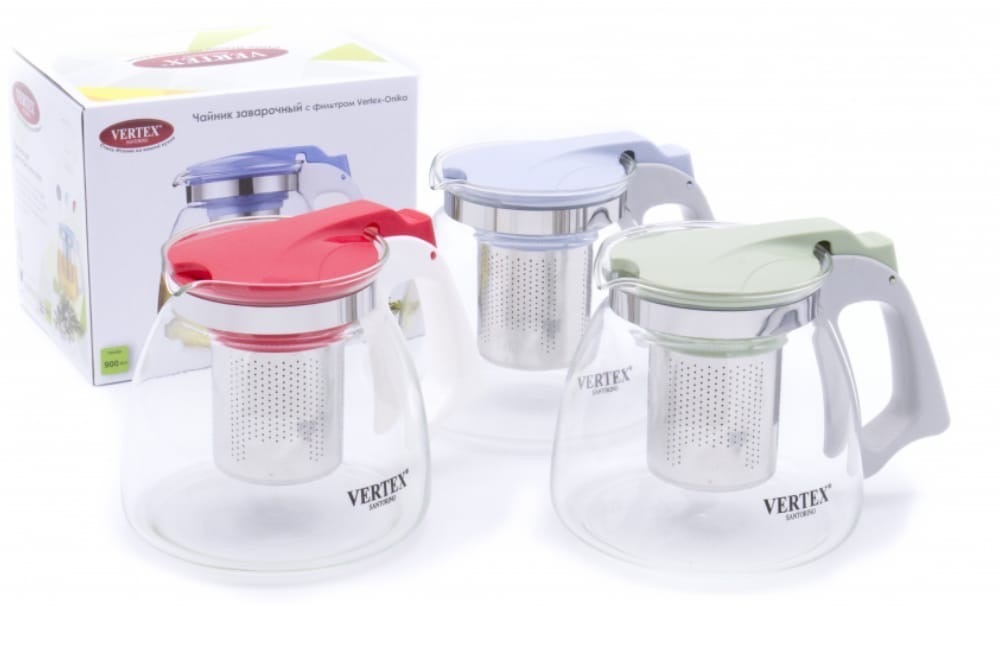 Чайник стеклянный заварочный термостойкий   850 мл 8052- VS