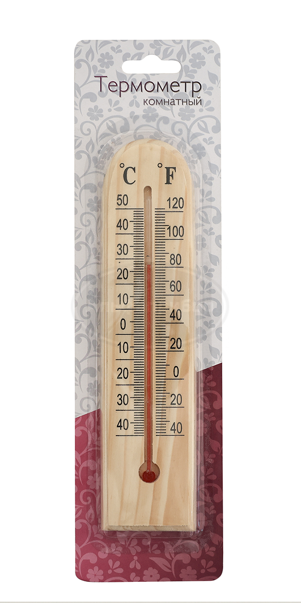Термометр бытовой комнатный деревянный полукруглый, С1102_small