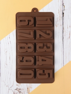 Форма для шоколада силикон "Цифры" 10 ячеек (3х2,5 см)_small