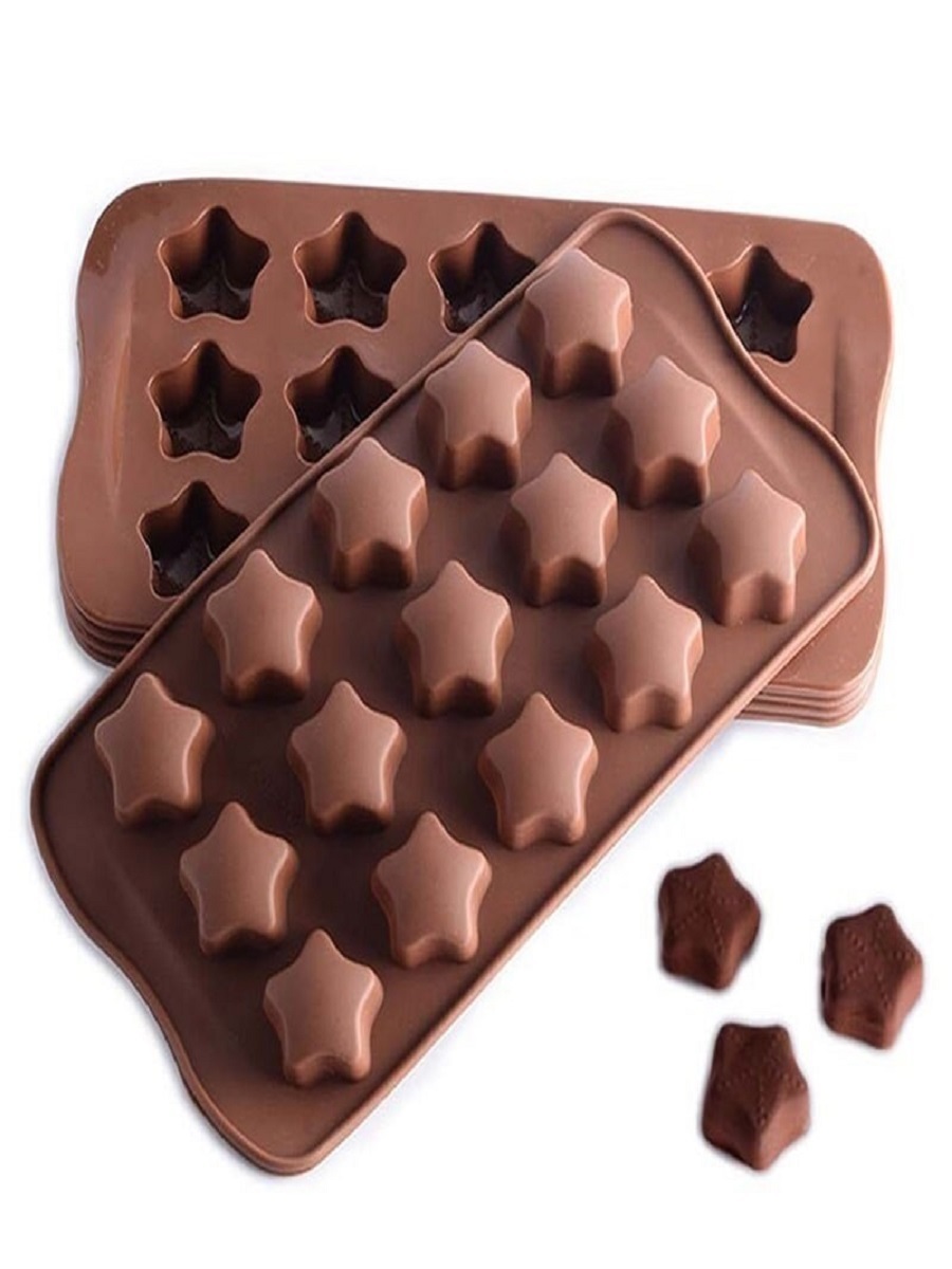 Форма для шоколада силикон "Звездочки" 15 ячеек (3х2,5 см)_small