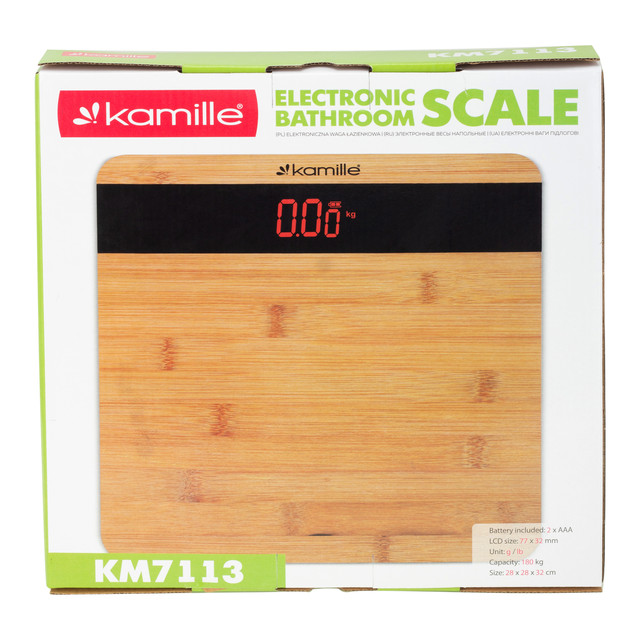 Весы напольные электронные Kamille KM-7113 платформа из бамбука_small