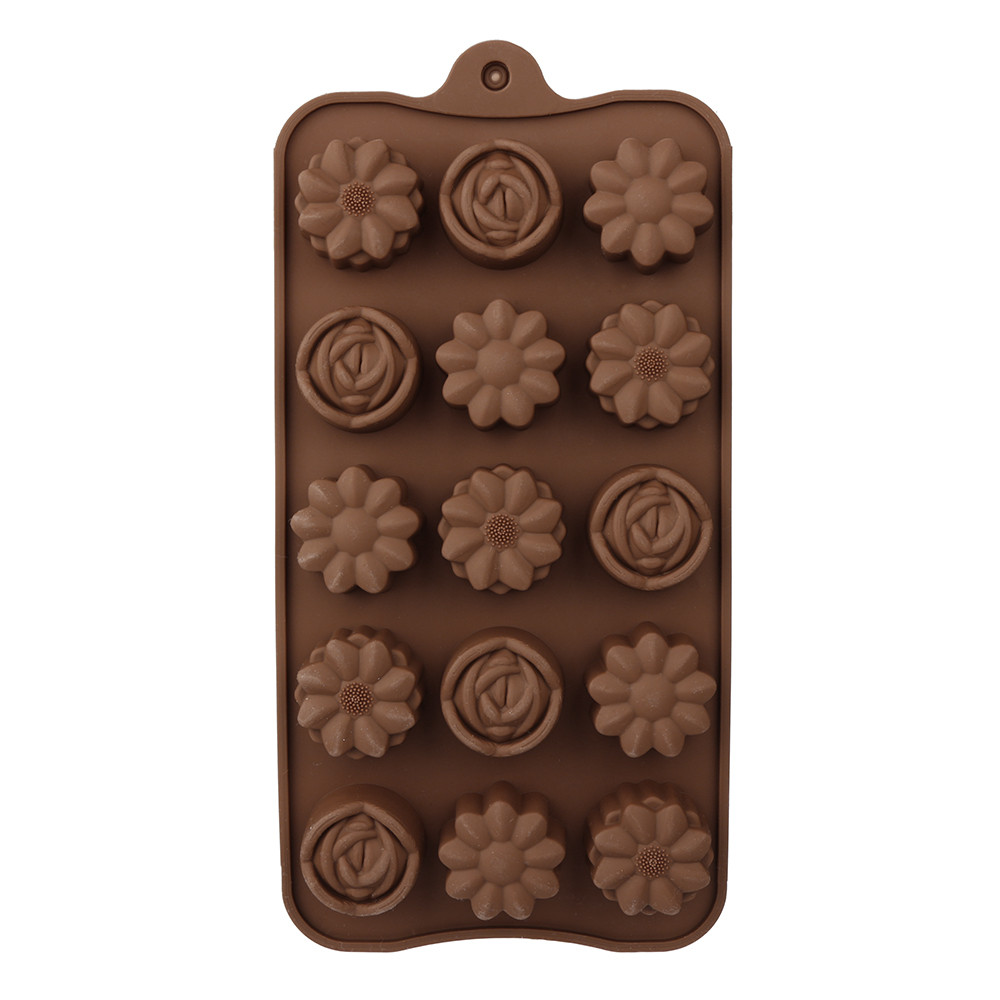 Форма для шоколада силикон "Клумба" 15 ячеек (3х2,5 см)_small
