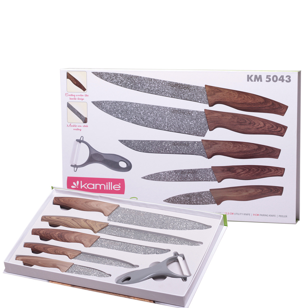 Набор кухонных ножей 6 предметов Kamille КМ-5043 в подарочной упаковке_small