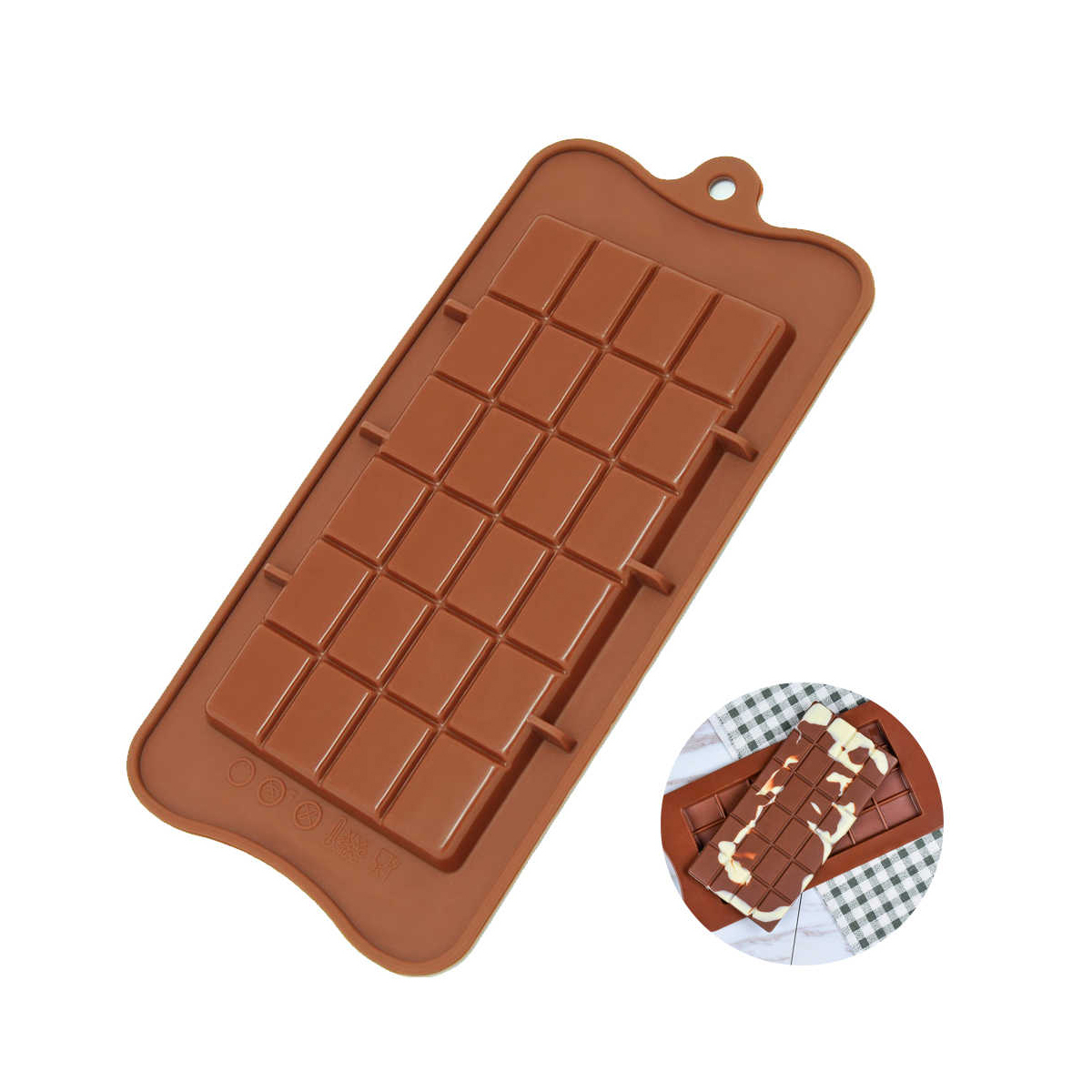 Форма для шоколада силикон "Плитка" 15 ячеек (3х2,5 см)_small